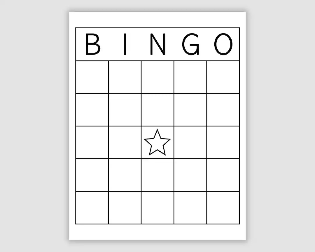 Blank Bingo Card Template Prints 1 2 4 6 And 9 Per Page Printable PDF Download Make Your Own Bingo Card DIY Bingo Printable Card Bingo Etsy UK