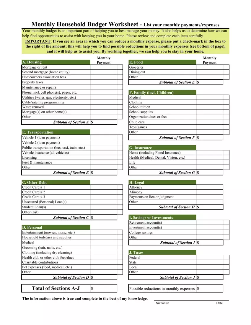Free Printable Budget Sheets Forms