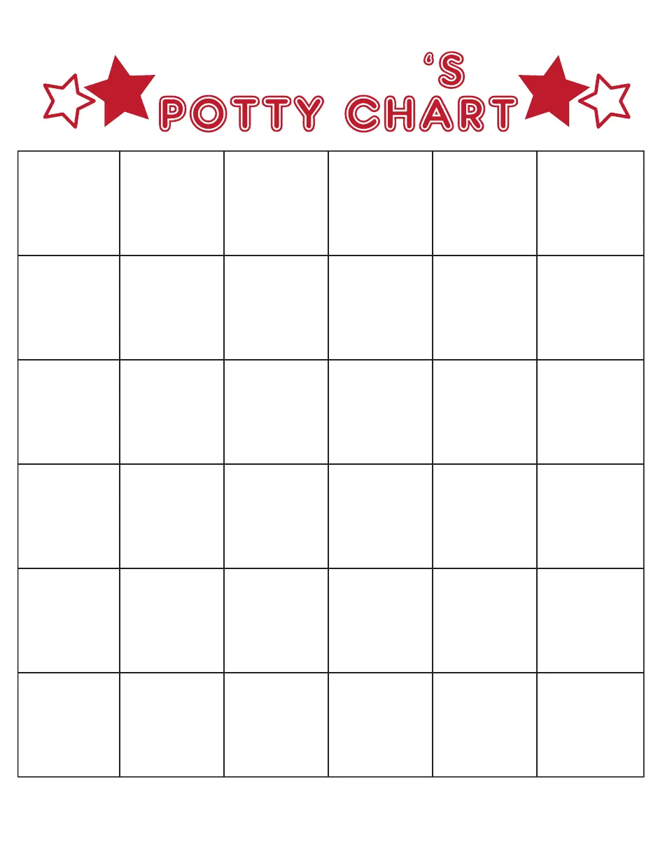 Free Printable Potty Chart Pdf
