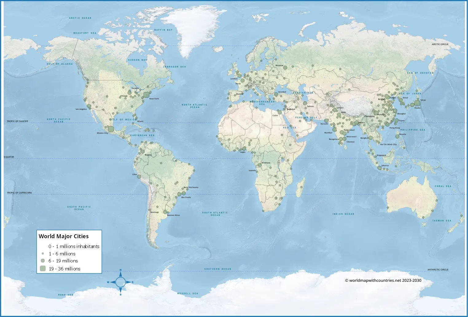 Blank Printable World Map With Countries Capitals