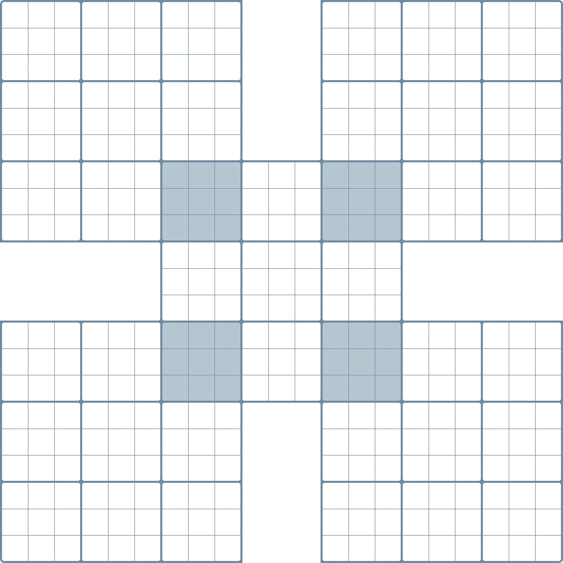 Blank Samurai Sudoku Grid Print For Free With Escape Sudoku