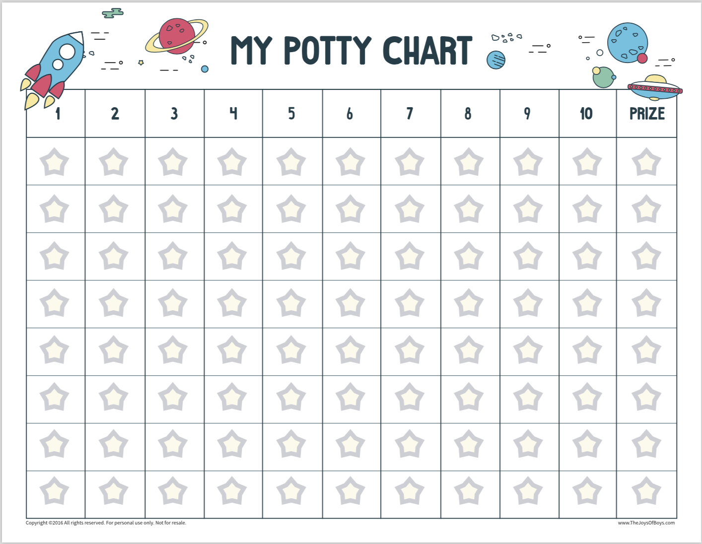 Free Printable Potty Training Chart For Boys