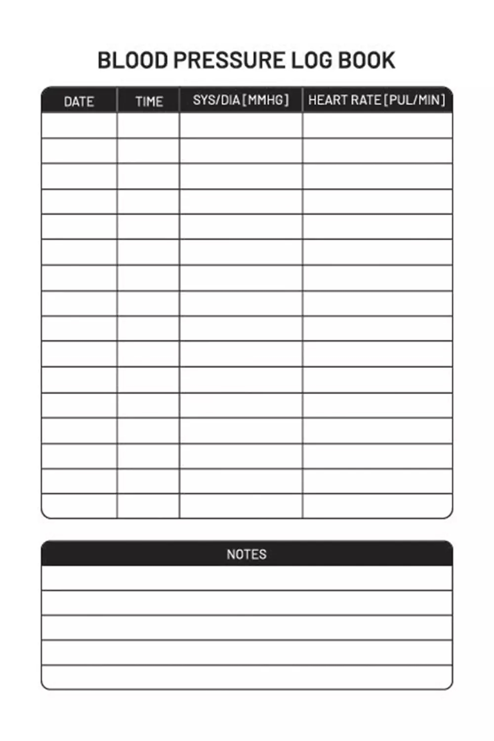 Free Printable Blood Pressure Log Template