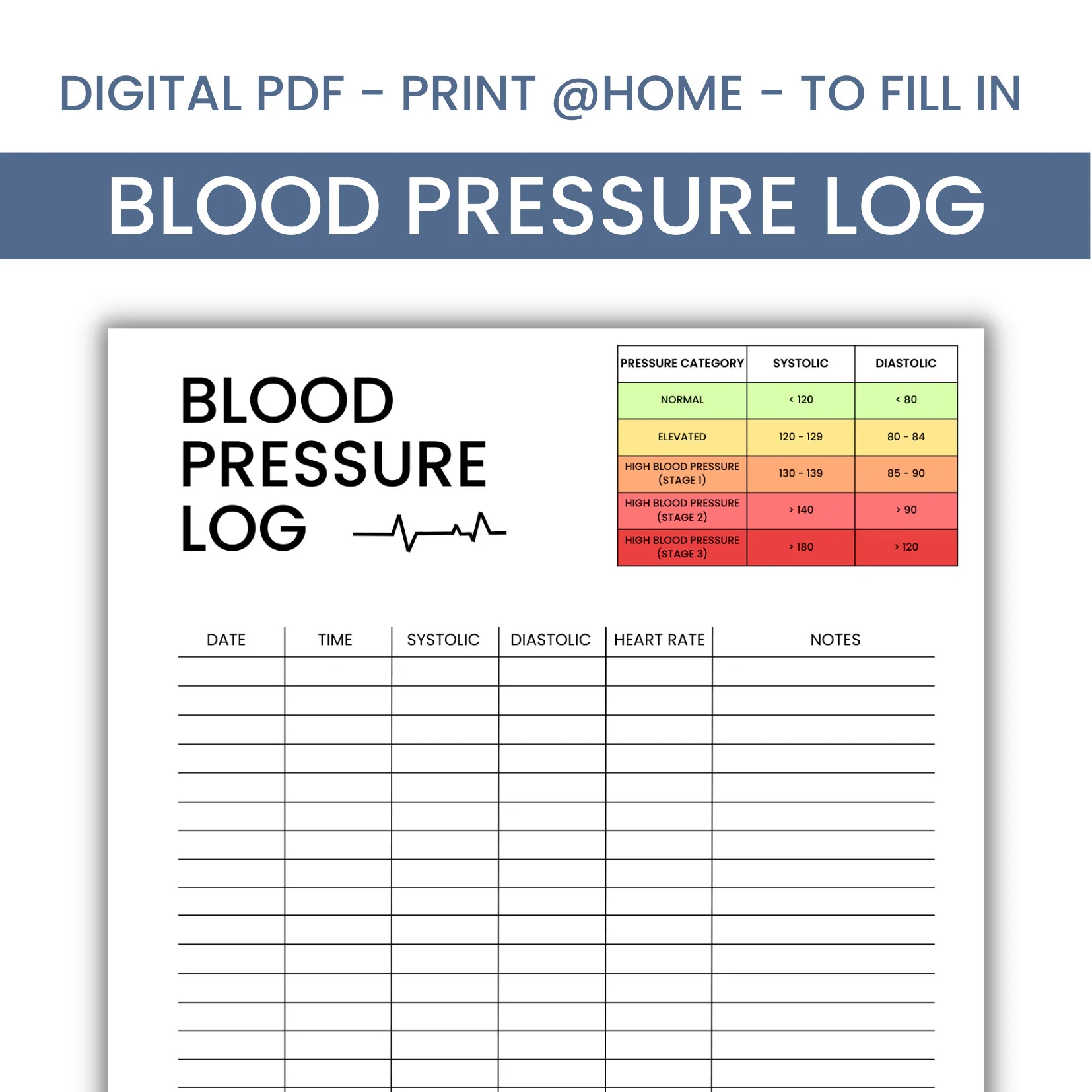 Bp Log Sheet Etsy UK Bp Log Sheet Etsy UK