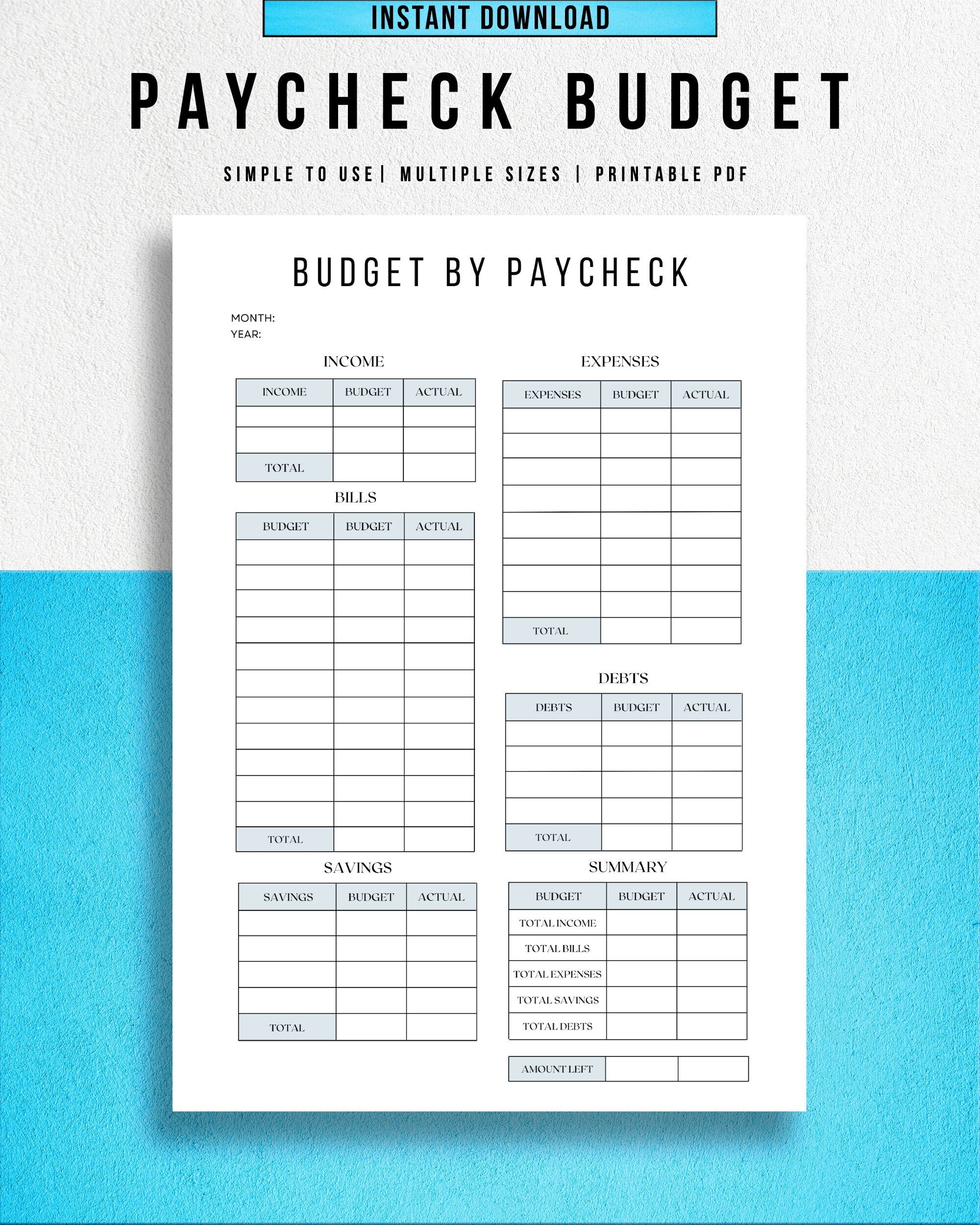 Printable Budget Worksheet Free Download