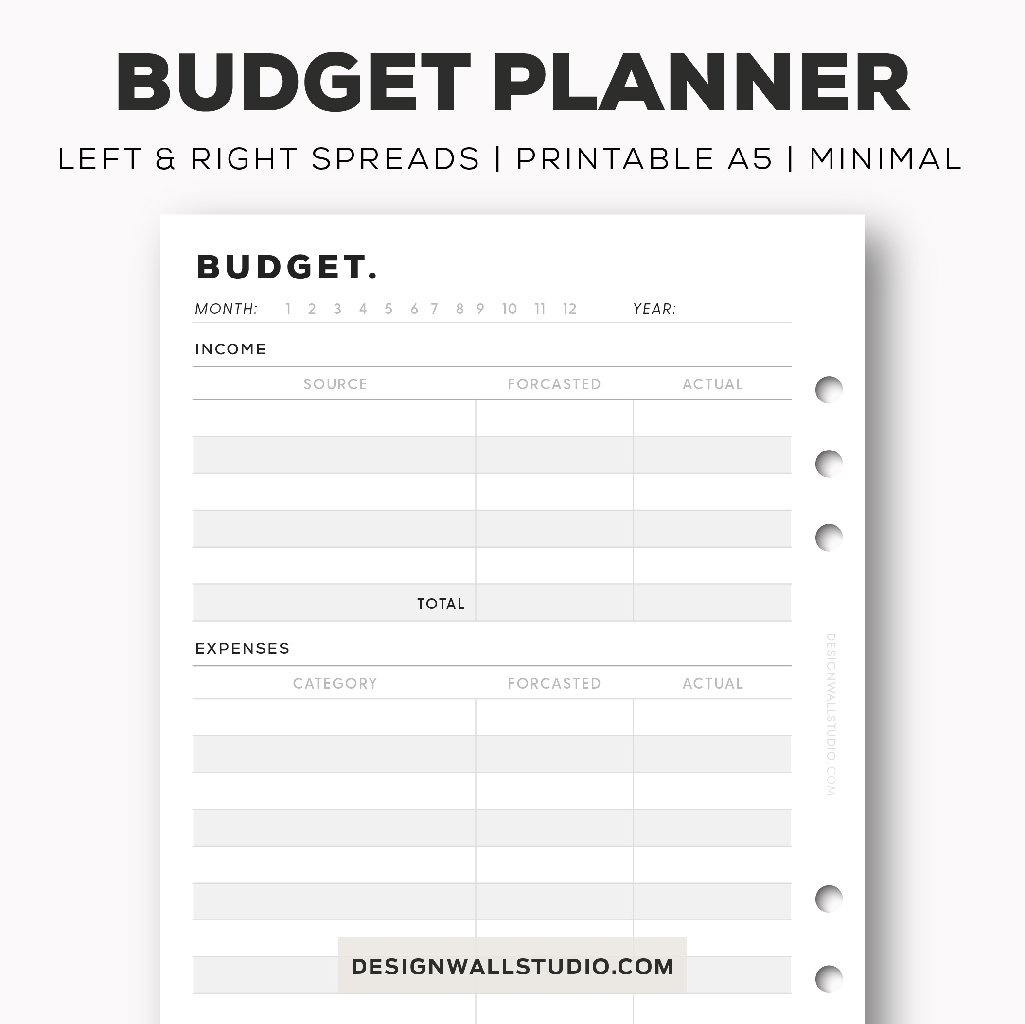 Budget Planner Printable Insert A5 U0026 Digital Download Free Download One Page Layout