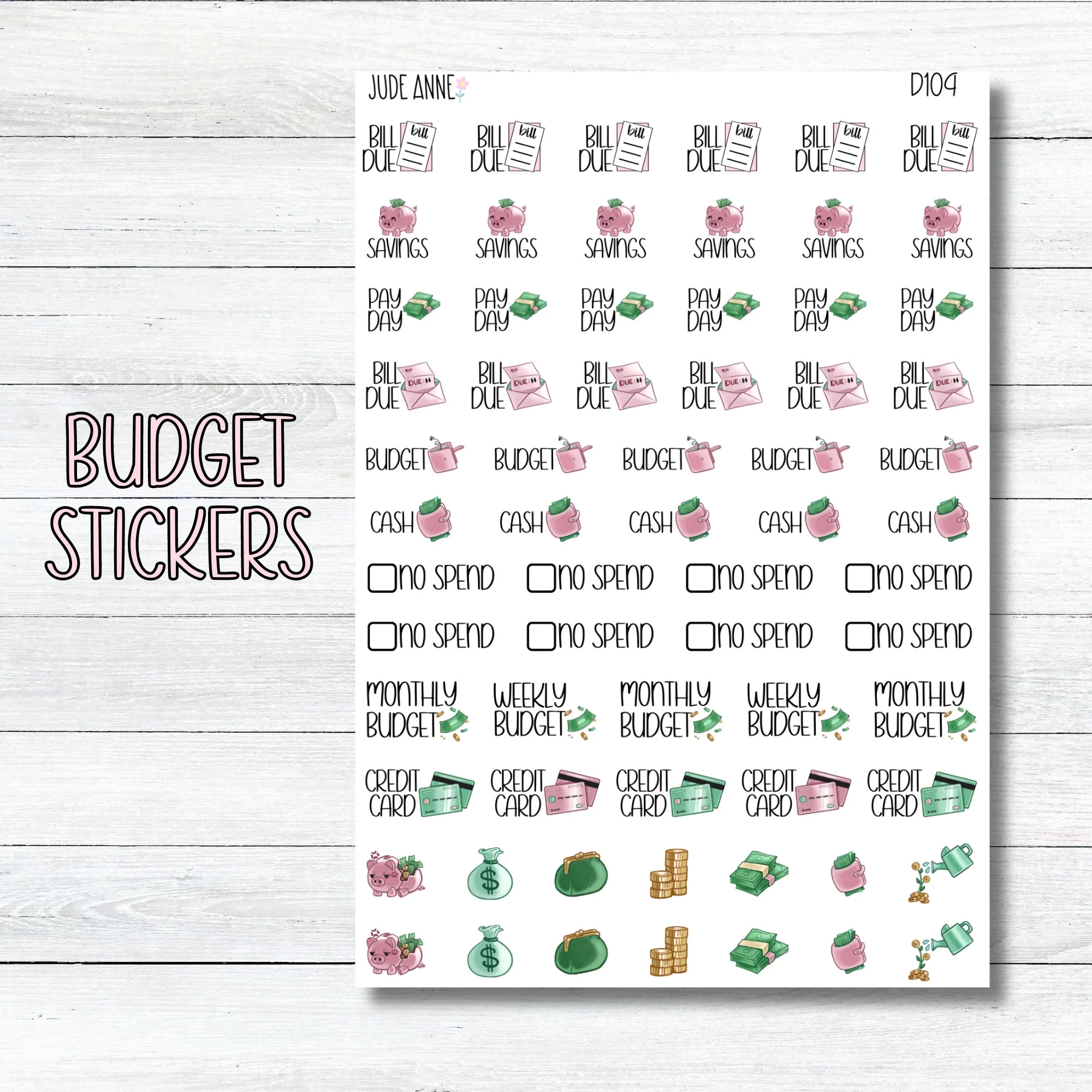 Budget Planner Stickers Finance Planner Stickers Savings Sticker Sheet Etsy