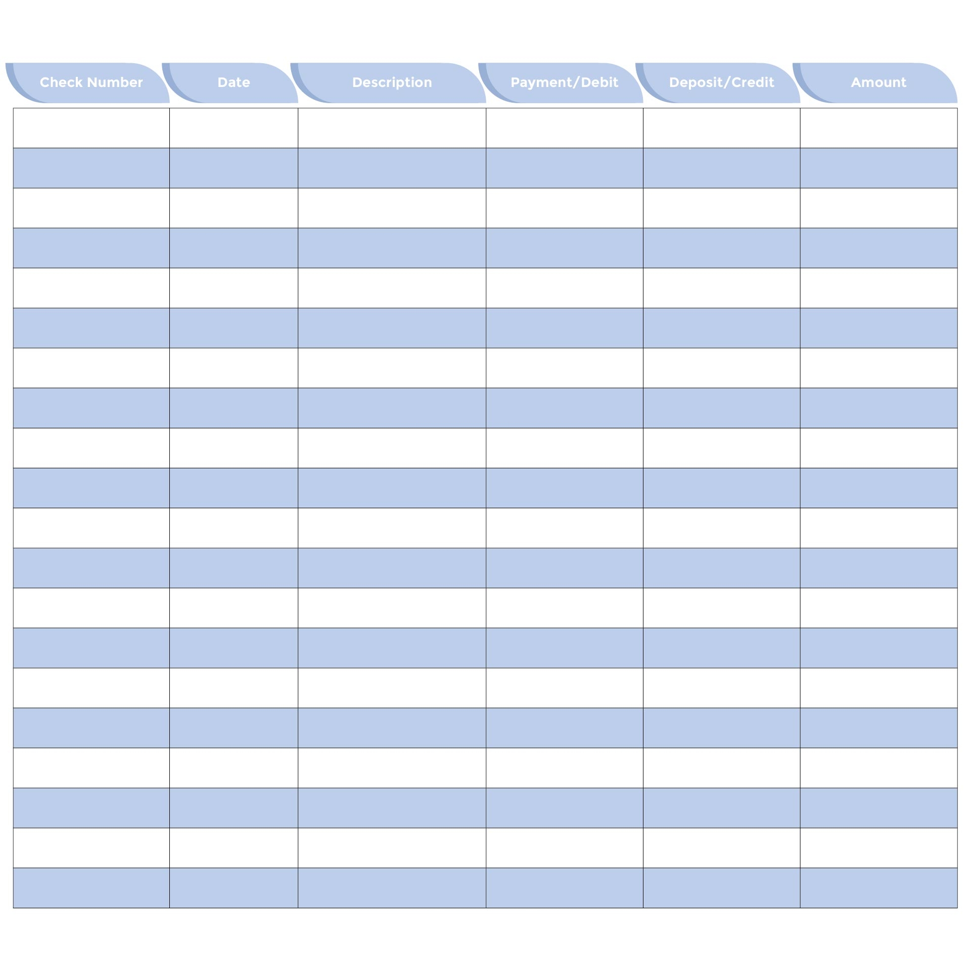 Free Printable Check Register Word