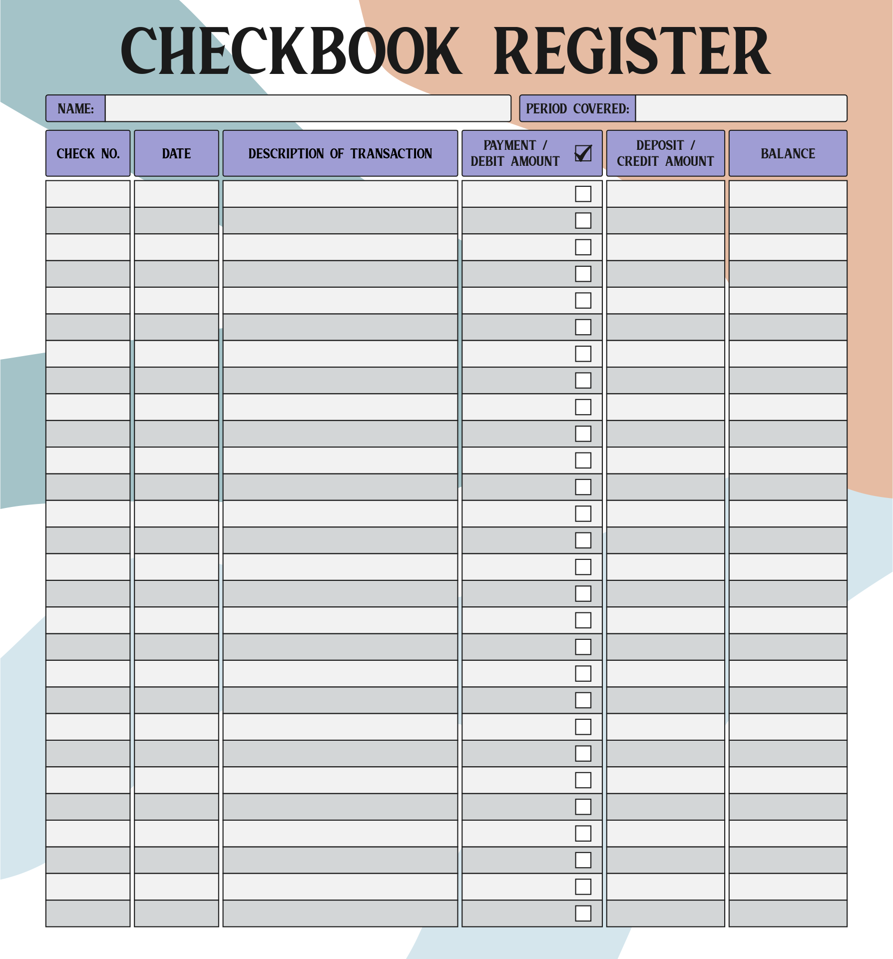 Check Register Book 8 Free PDF Printables Printablee