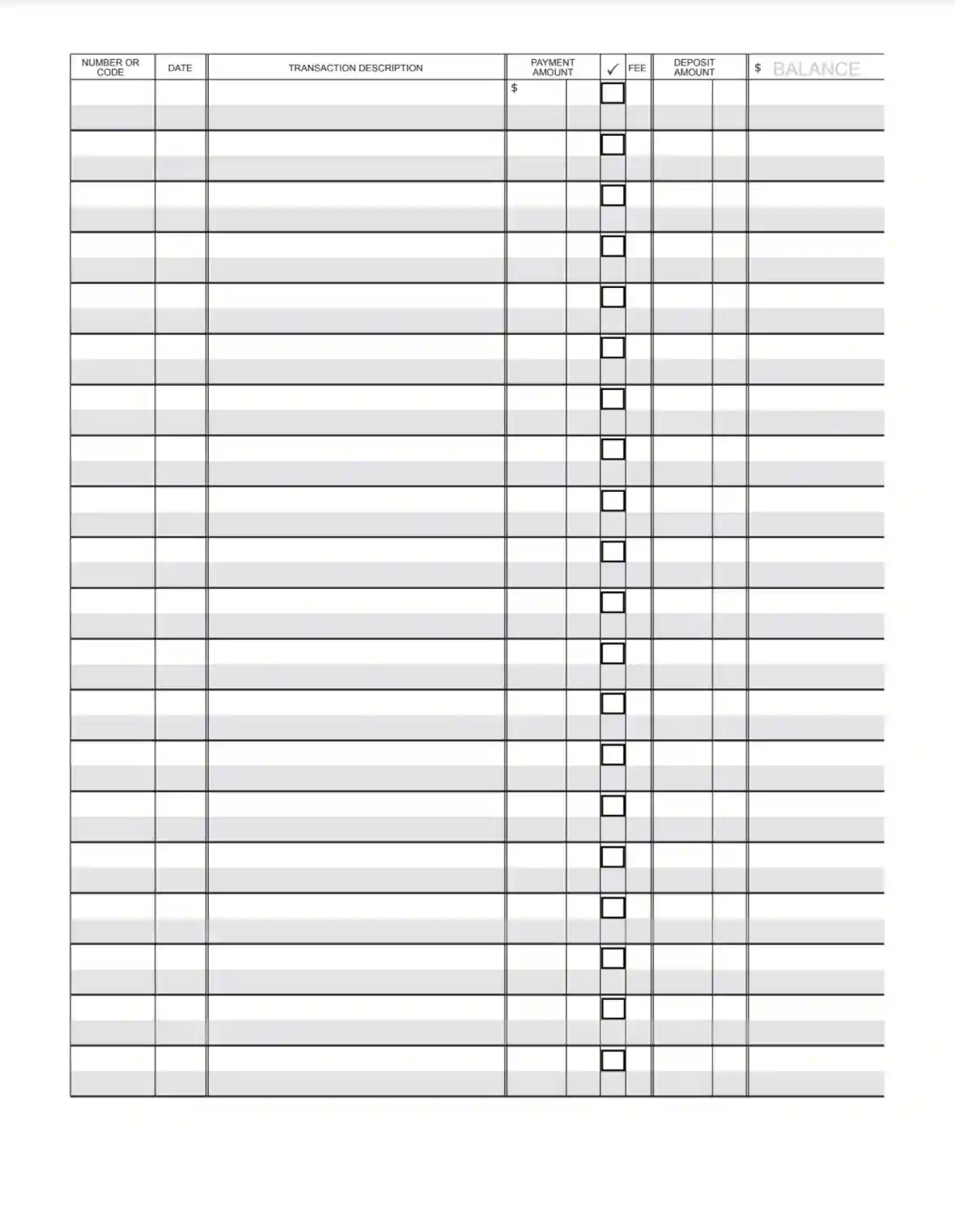 check register template fill out printable pdf forms online