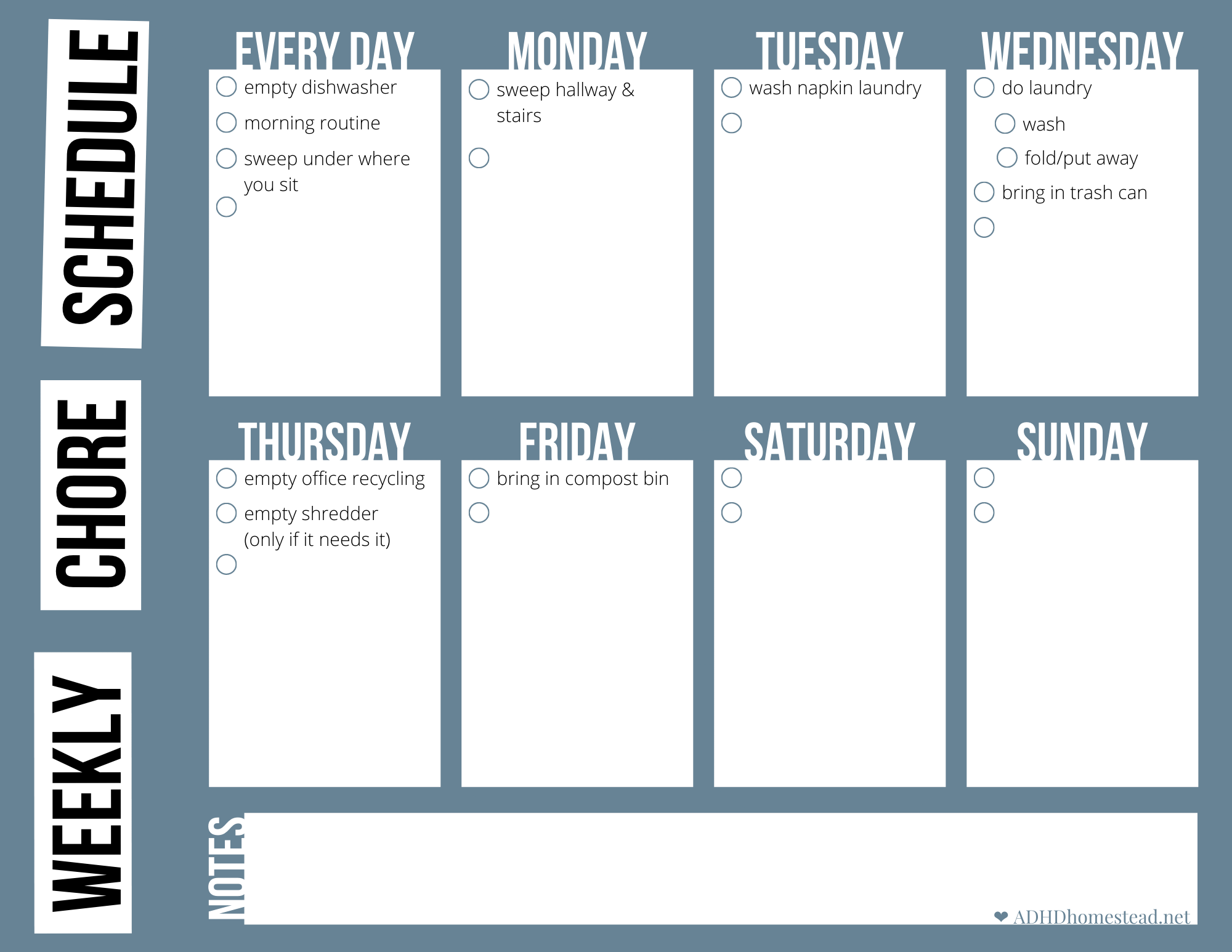 Free Printable Chore Charts For Adults