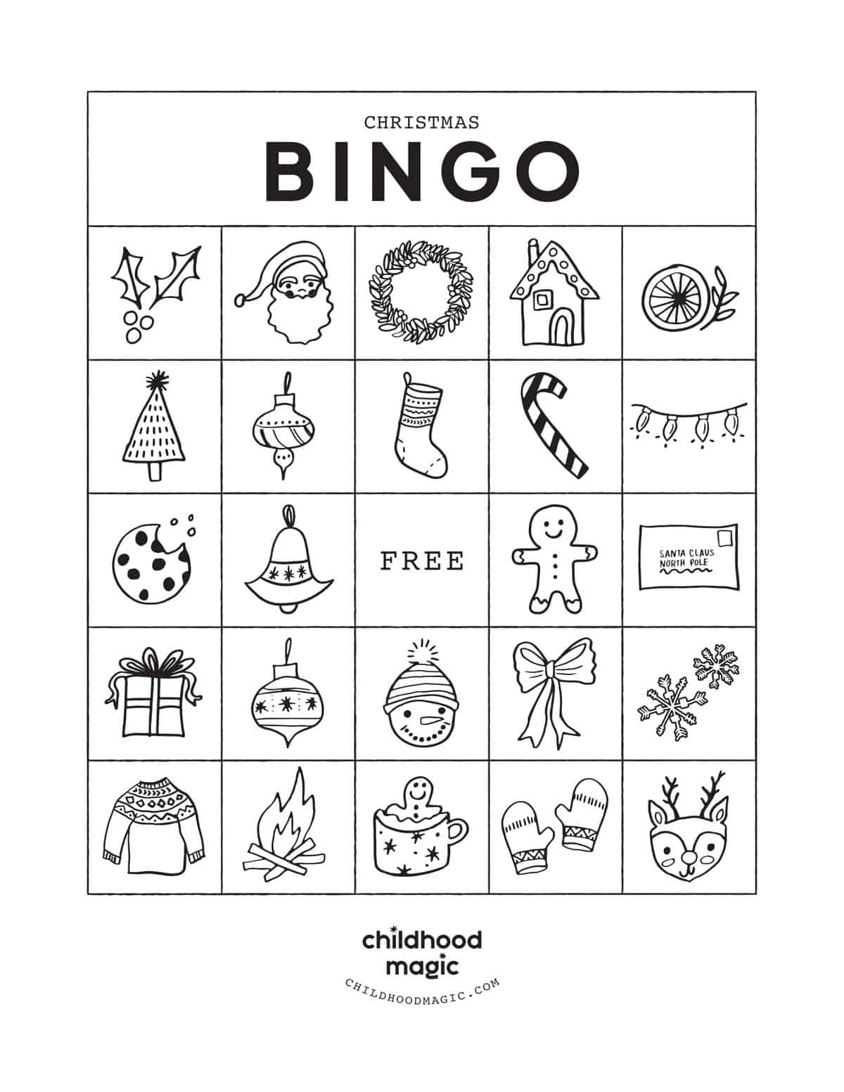 Christmas Bingo Childhood Magic