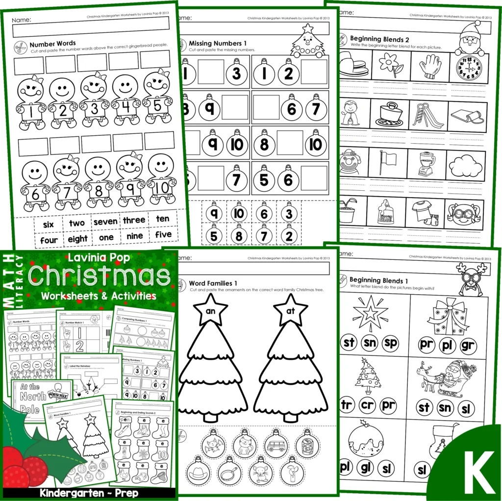 Kinder Activities Free Printables