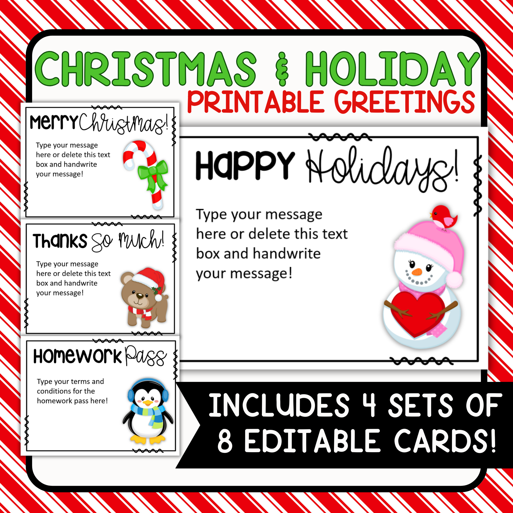 Christmas Winter Printable Greeting Cards Made By Teachers
