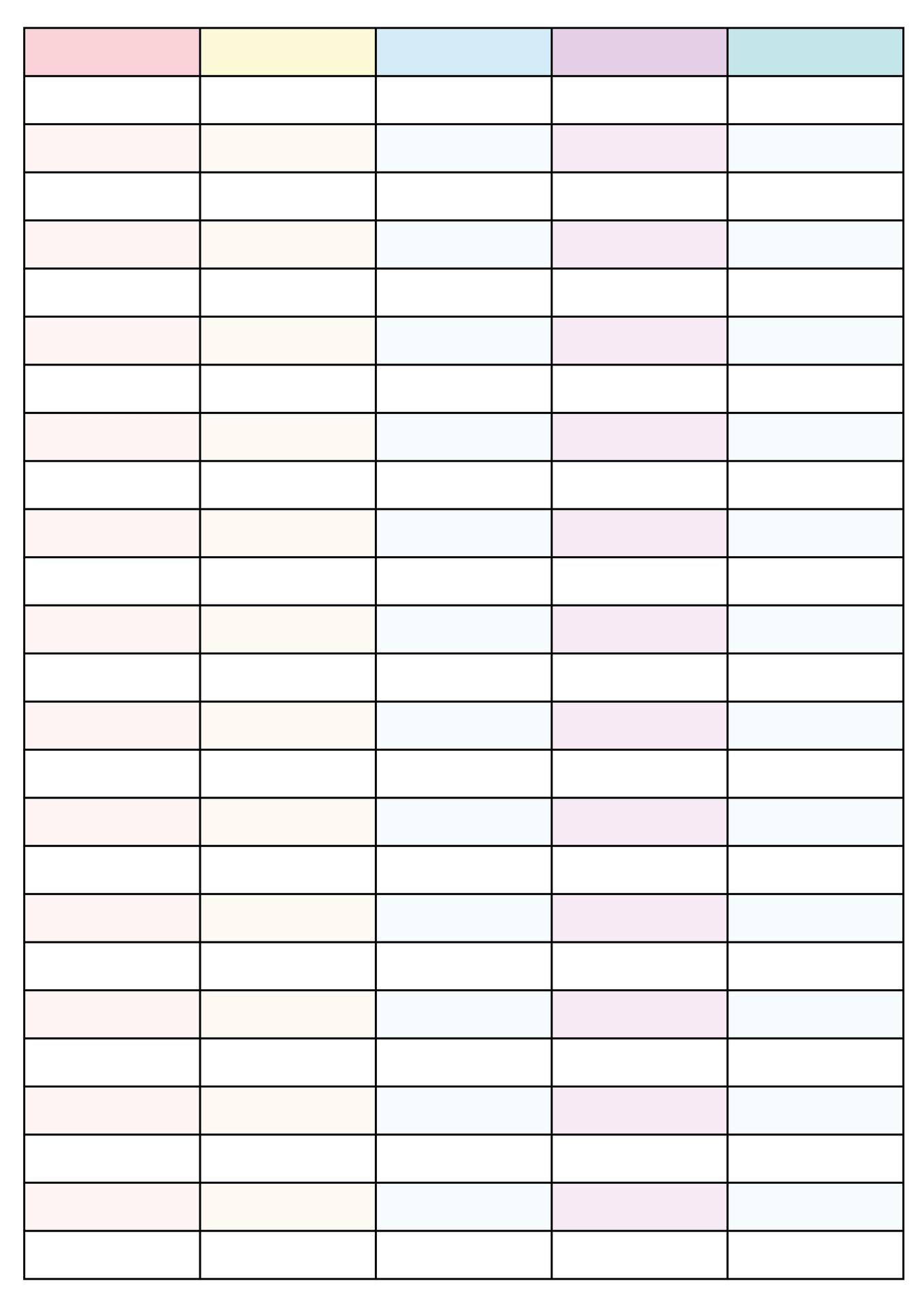 Free Printable Lined Paper With Columns