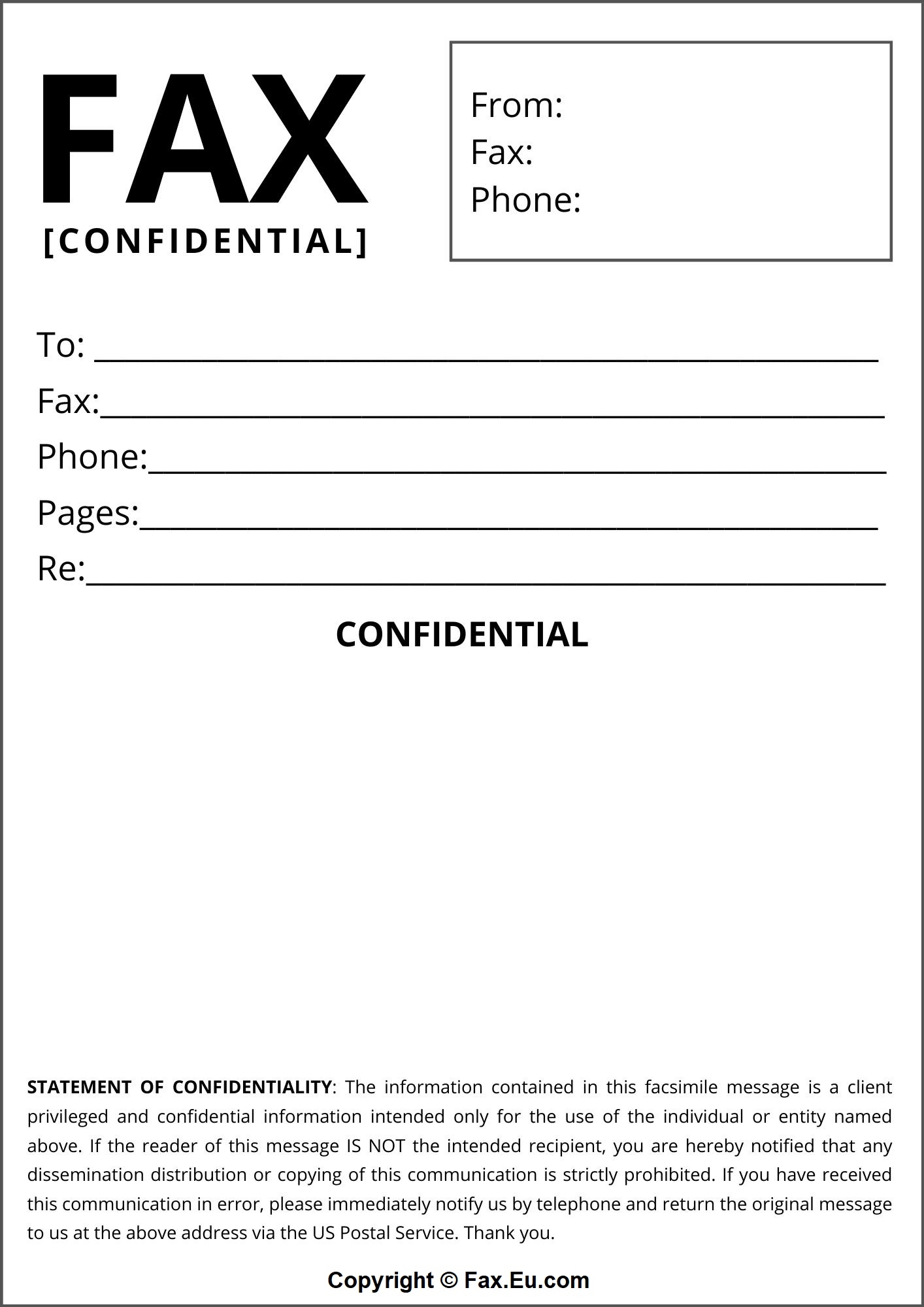 Confidential Fax Cover Sheet Printable And Editable Free Fax Cover Sheet Templates