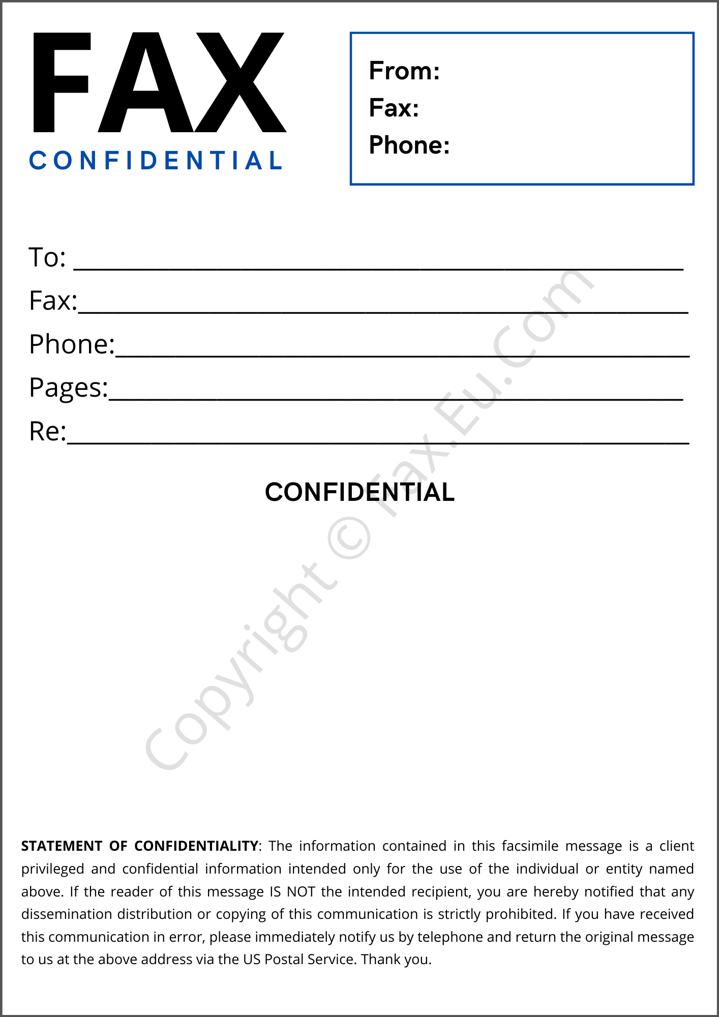 Confidential Fax Cover Sheet Printable And Editable Free Fax Cover Sheet Templates