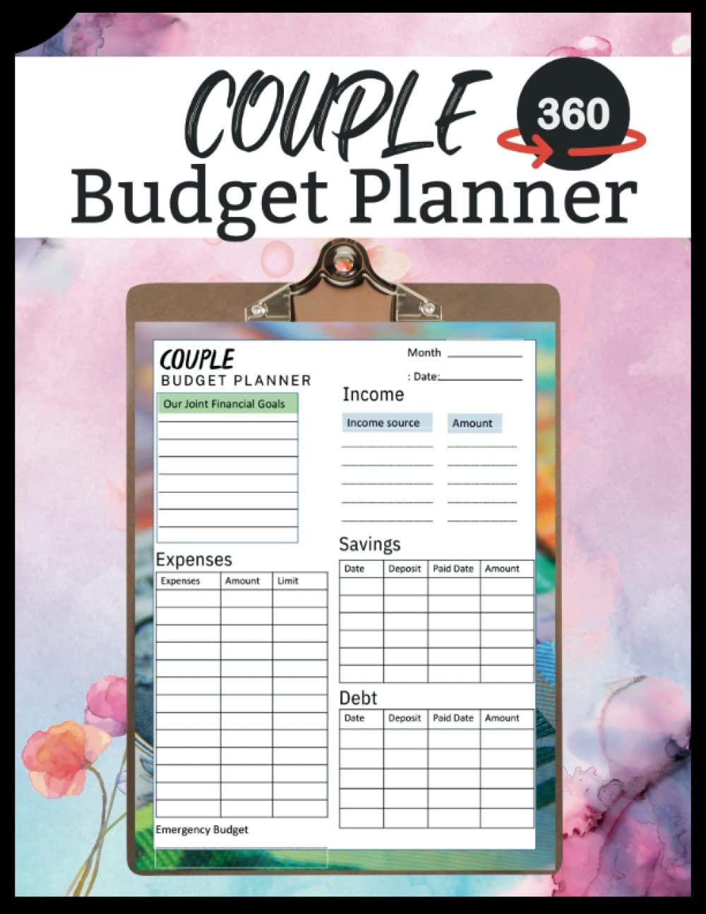 Couple Budget Planner Simple Budget Planner For Couples Track Income Expenses Savings And Debt Kitty Budgeteer Amazon Office Products
