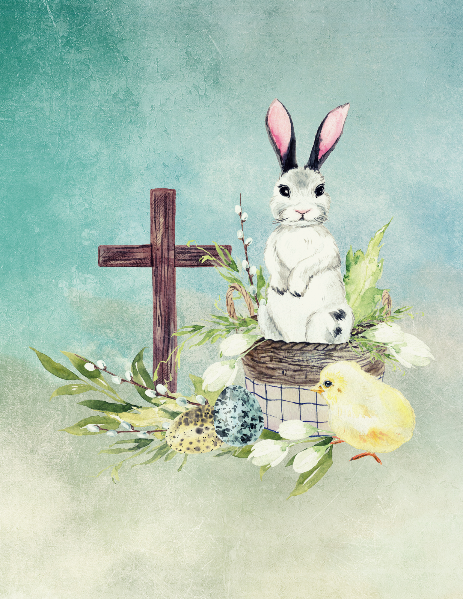 Cross Bunny Chick Free Printable 