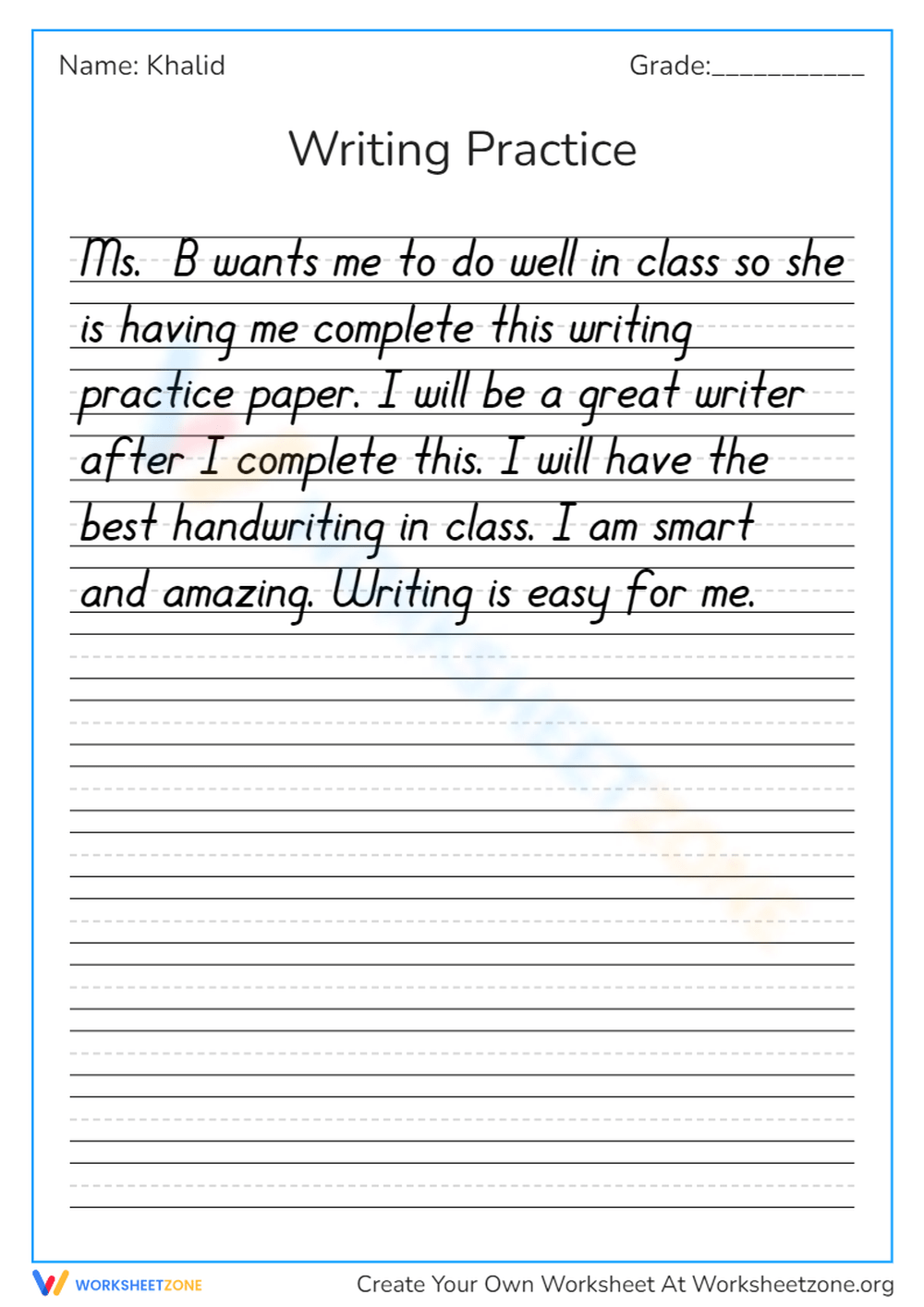 Free Printable Cursive Worksheets Printable