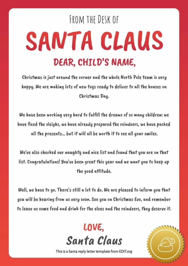 Customizable Santa Letter U0026 Poster Templates