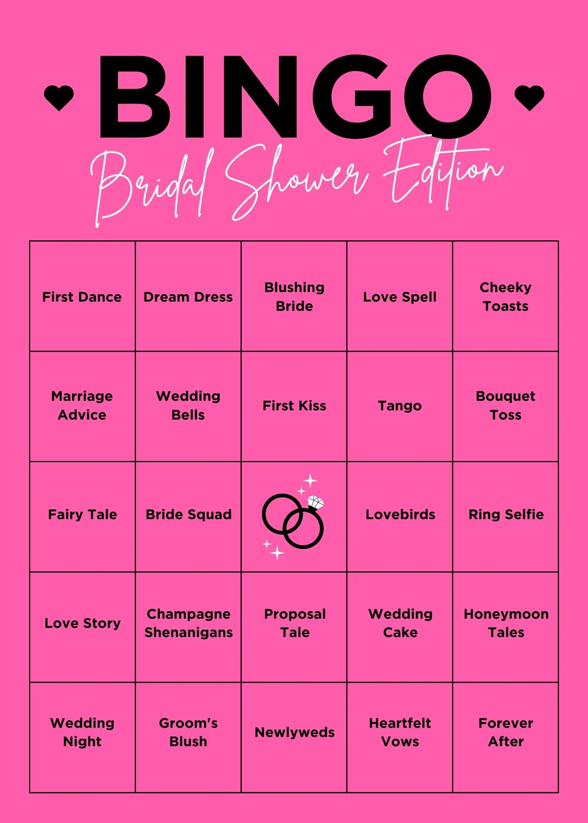 Customize 45 Bridal Shower Bingo Card Templates Online Canva