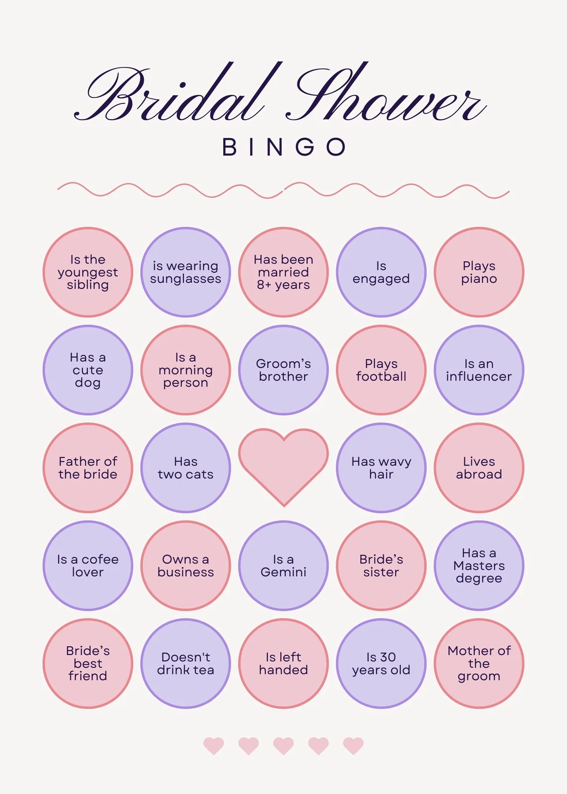 Customize 45 Bridal Shower Bingo Card Templates Online Canva