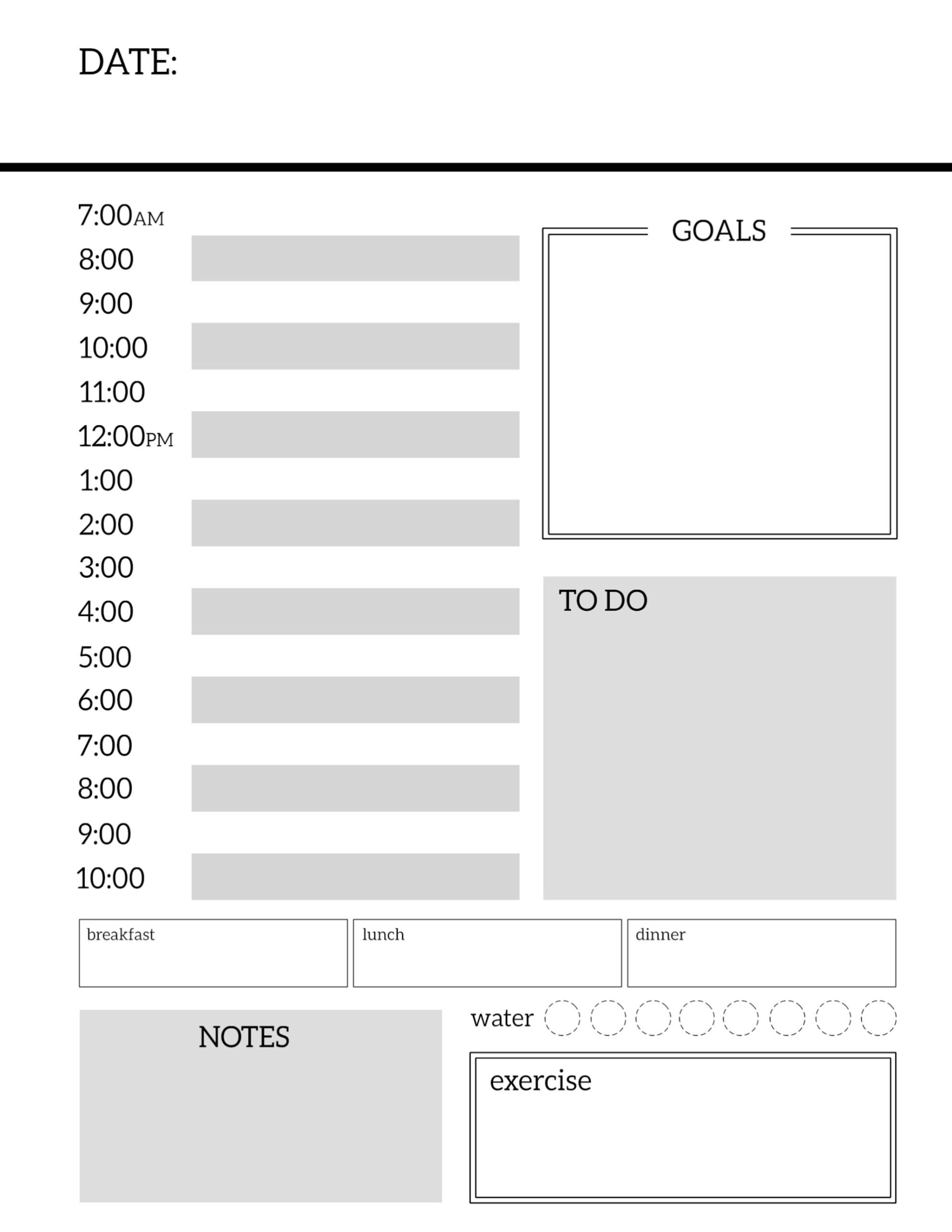 Free Printable Daily Planner Sheets