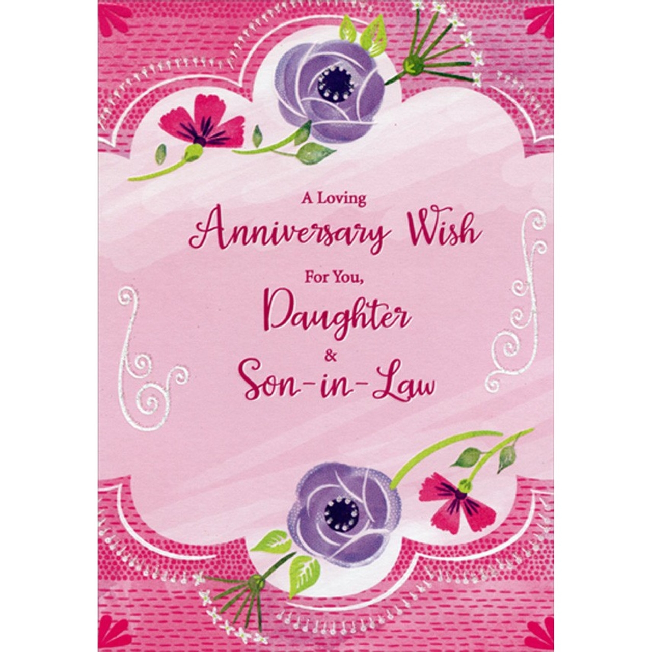 DAUGHTER And SON IN LAW WEDDING ANNIVERSARY CARD 9 by 6 Large Worksheets Library