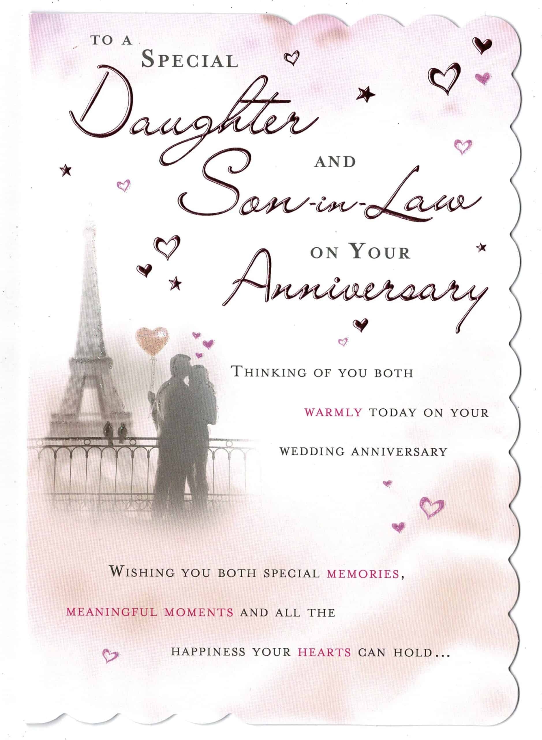 Daughter Son In Law Anniversary Card Worksheets Library