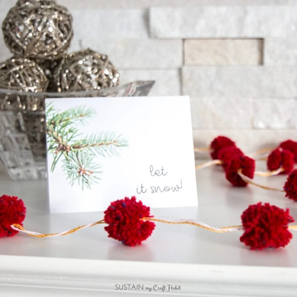 December s Free Winter Printable Greeting Card Template Sustain My Craft Habit