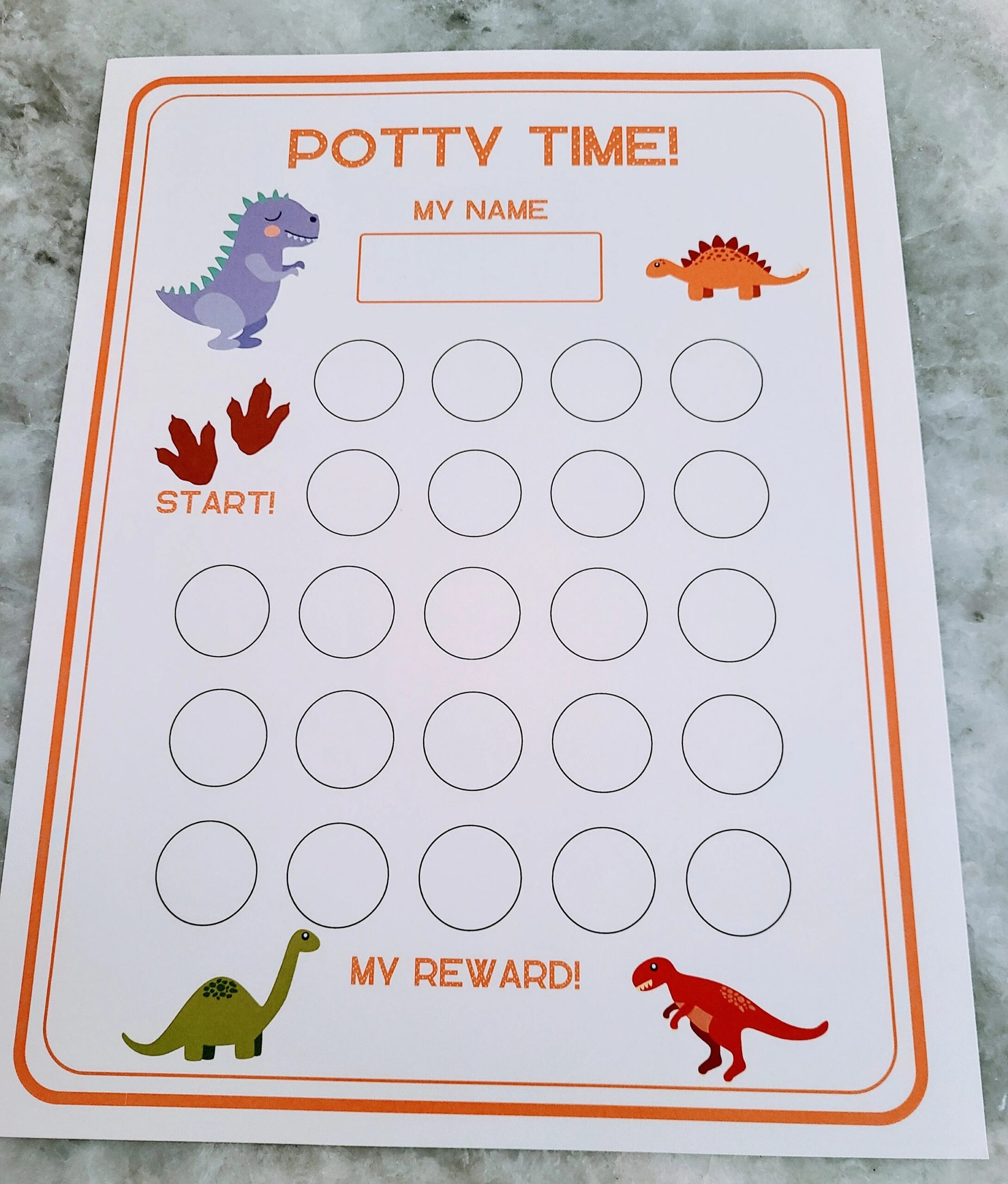 Dinosaur Potty Training Sticker Chart Etsy