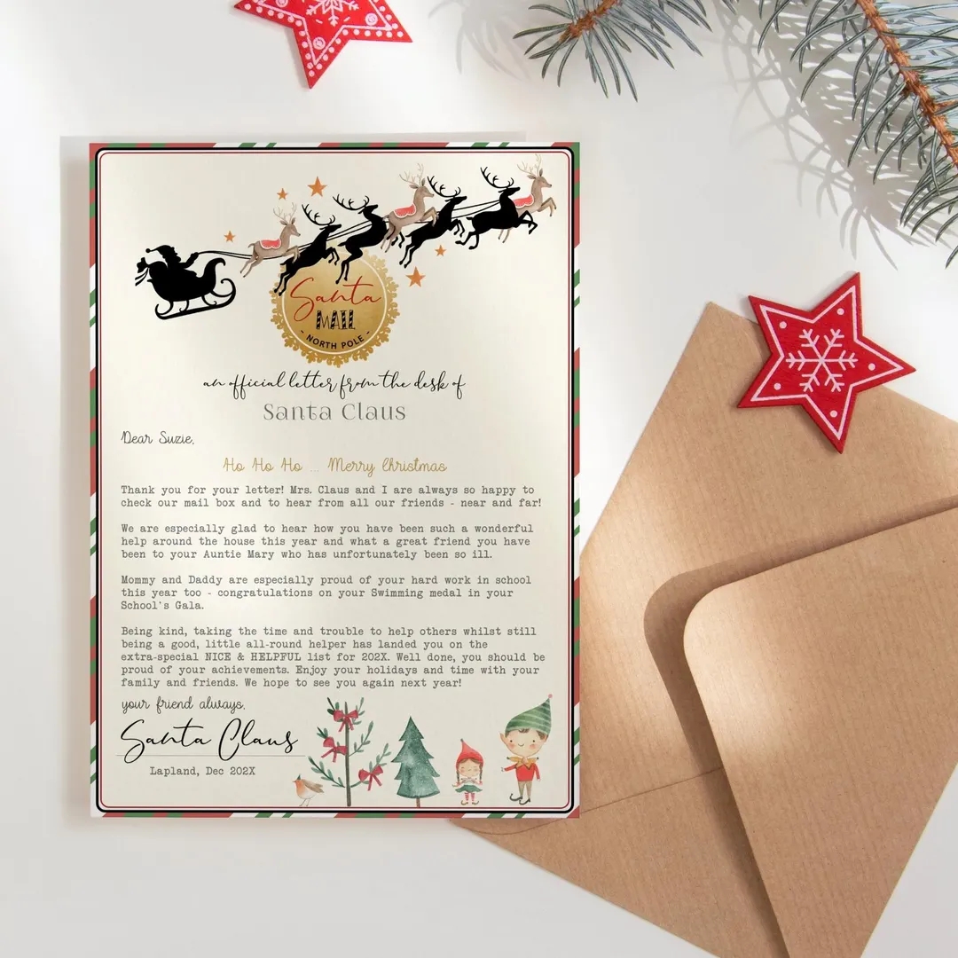 DIY Letter From Santa Printable EDITABLE Personalized Father Christmas Letters Brother And Sister Printable Instant Download Template A P191 Etsy