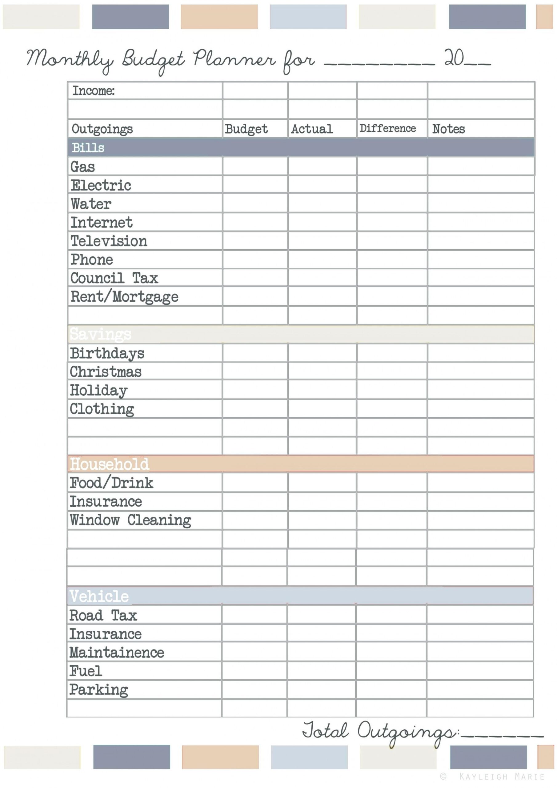 Domestic Budget Template Worksheets Library