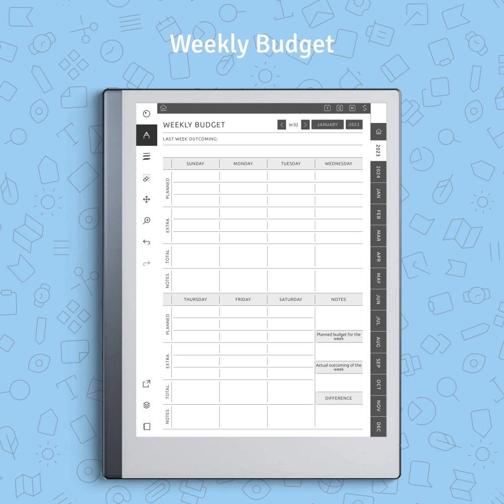 Download 2025 2026 Budget Planner PDF For ReMarkable