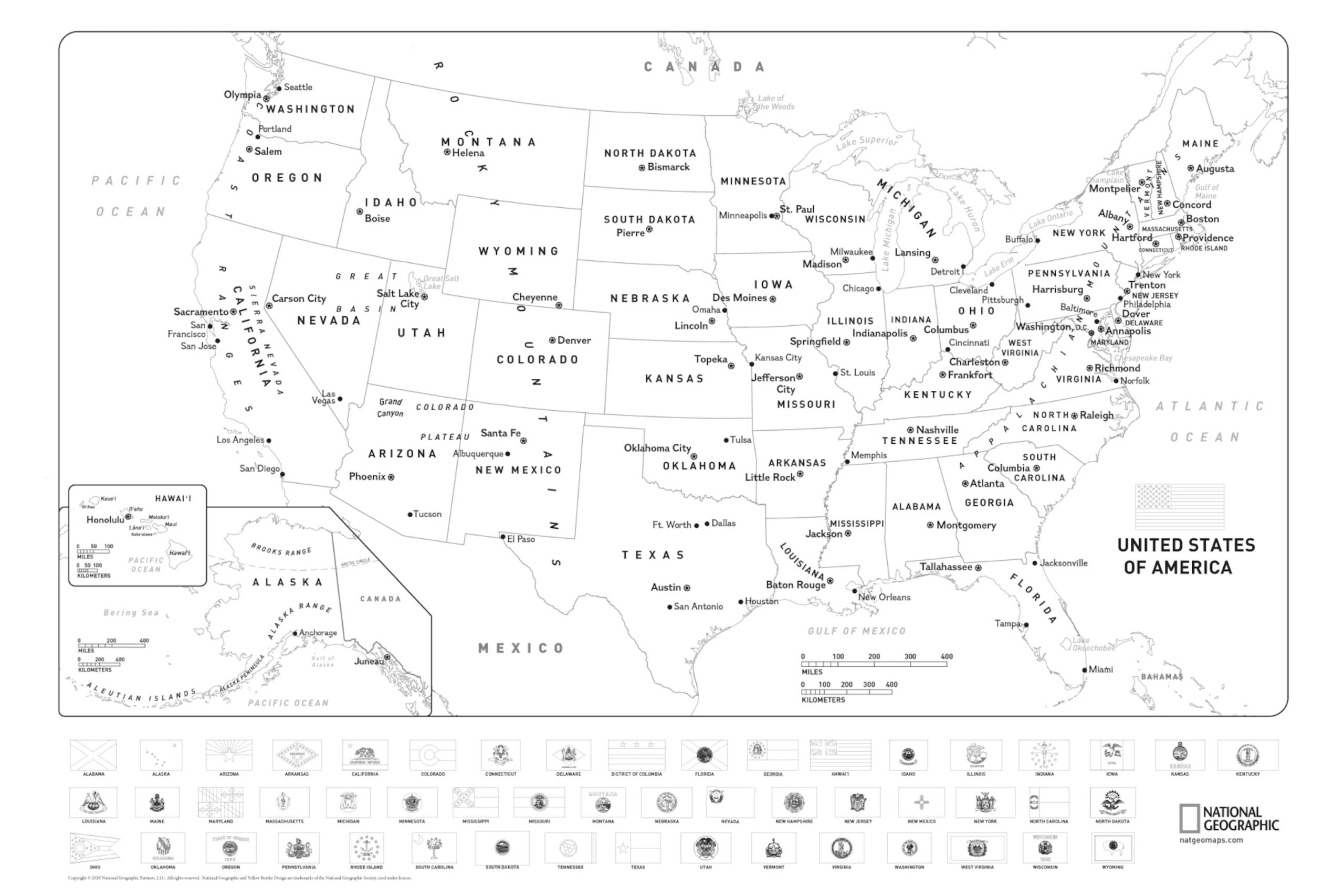 Download And Color A Free World Or United States Map With Flags