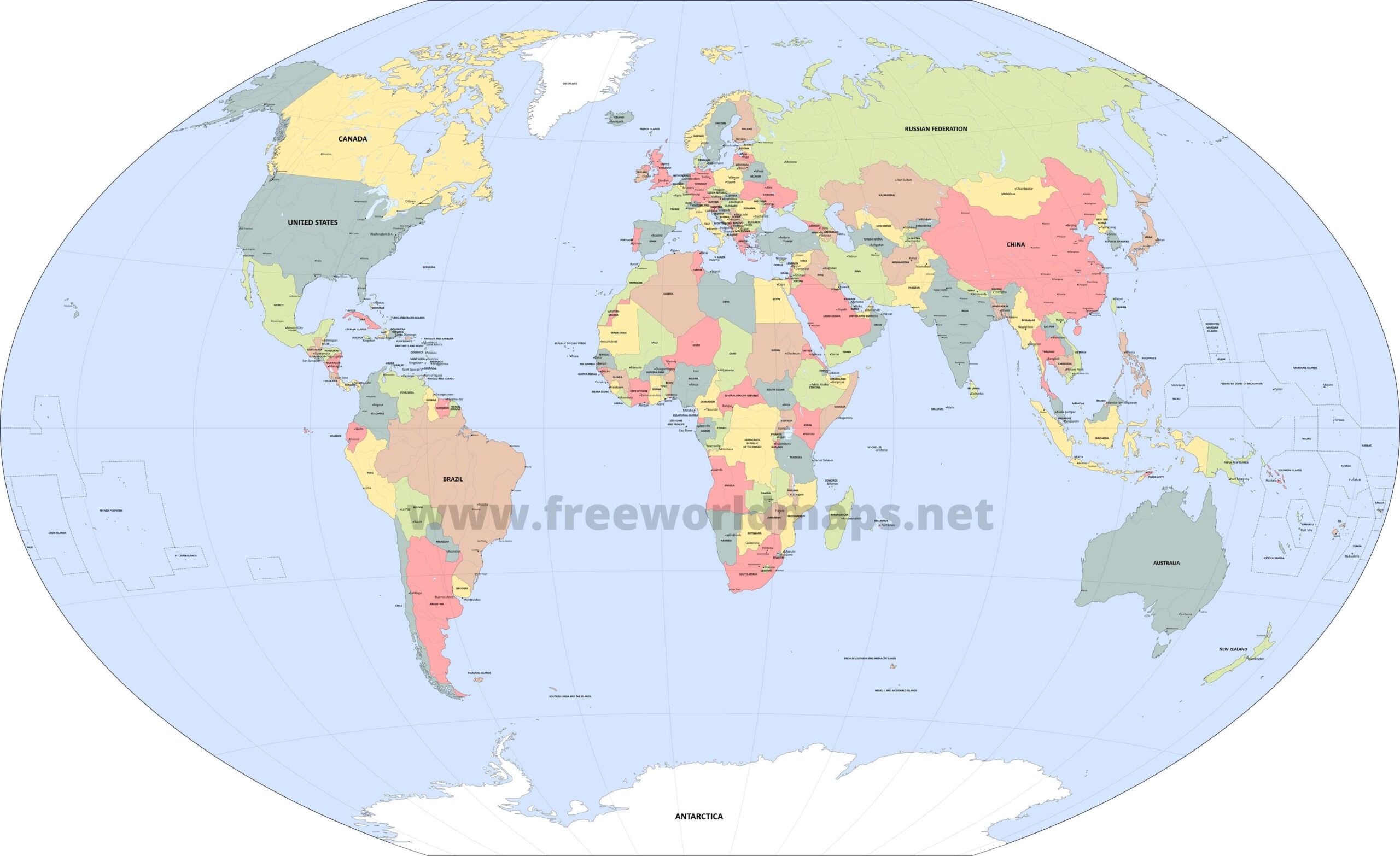 Printable World Maps Free