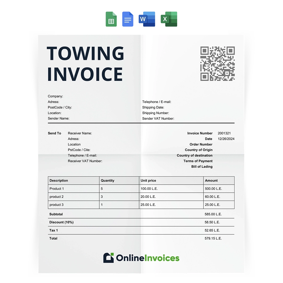 Invoice Template Free Printable Word