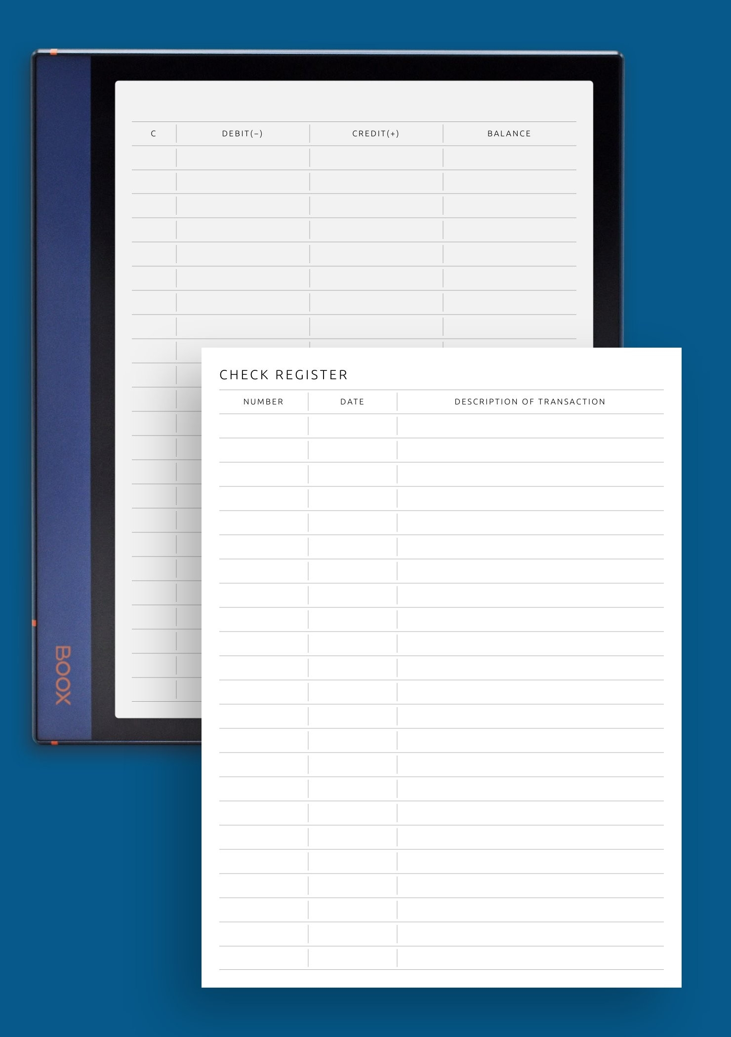 Free Printable Check Register Checkbook Size