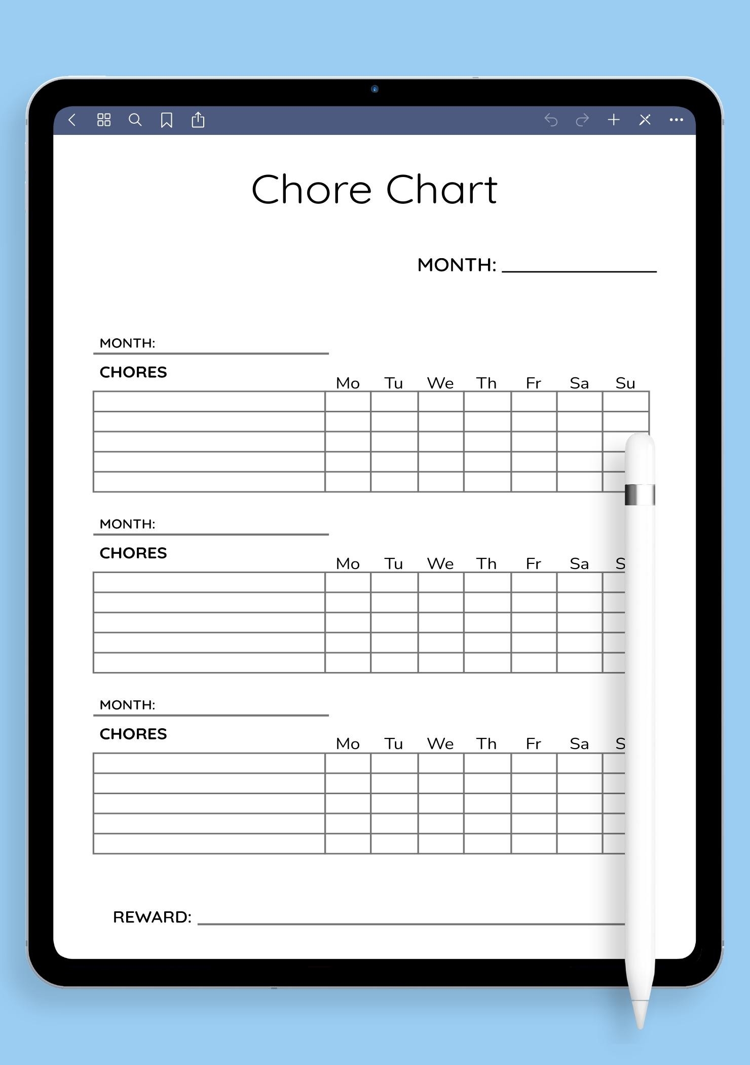 Free Editable Printable Chore Charts