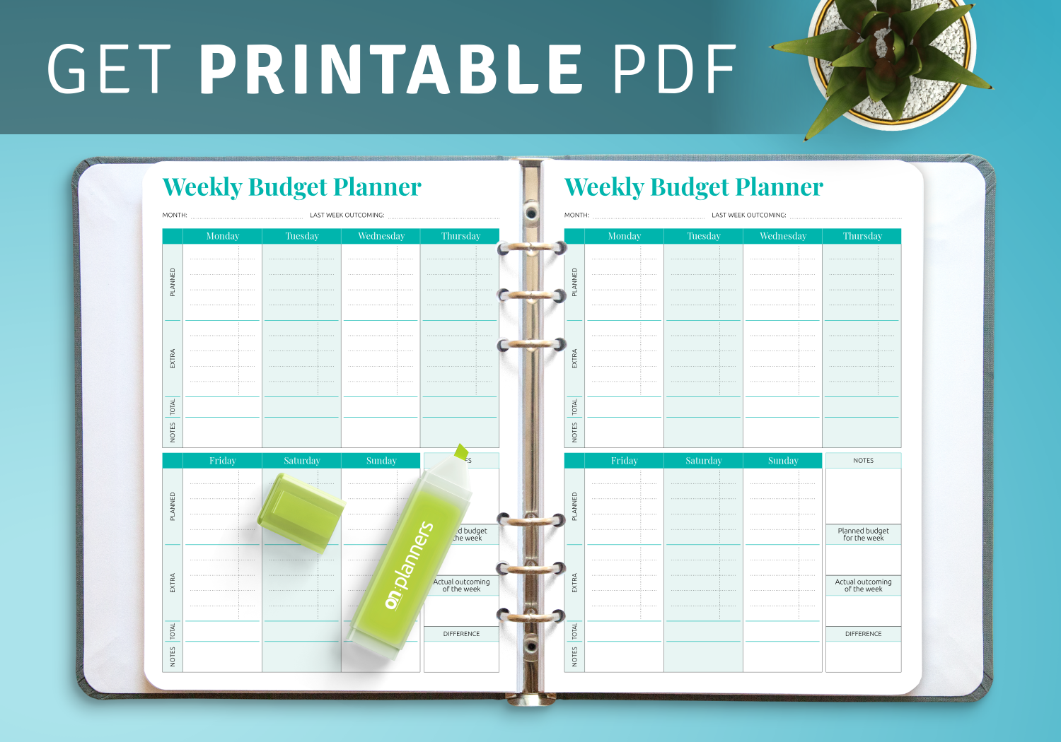 Weekly Budget Planner Free Printable