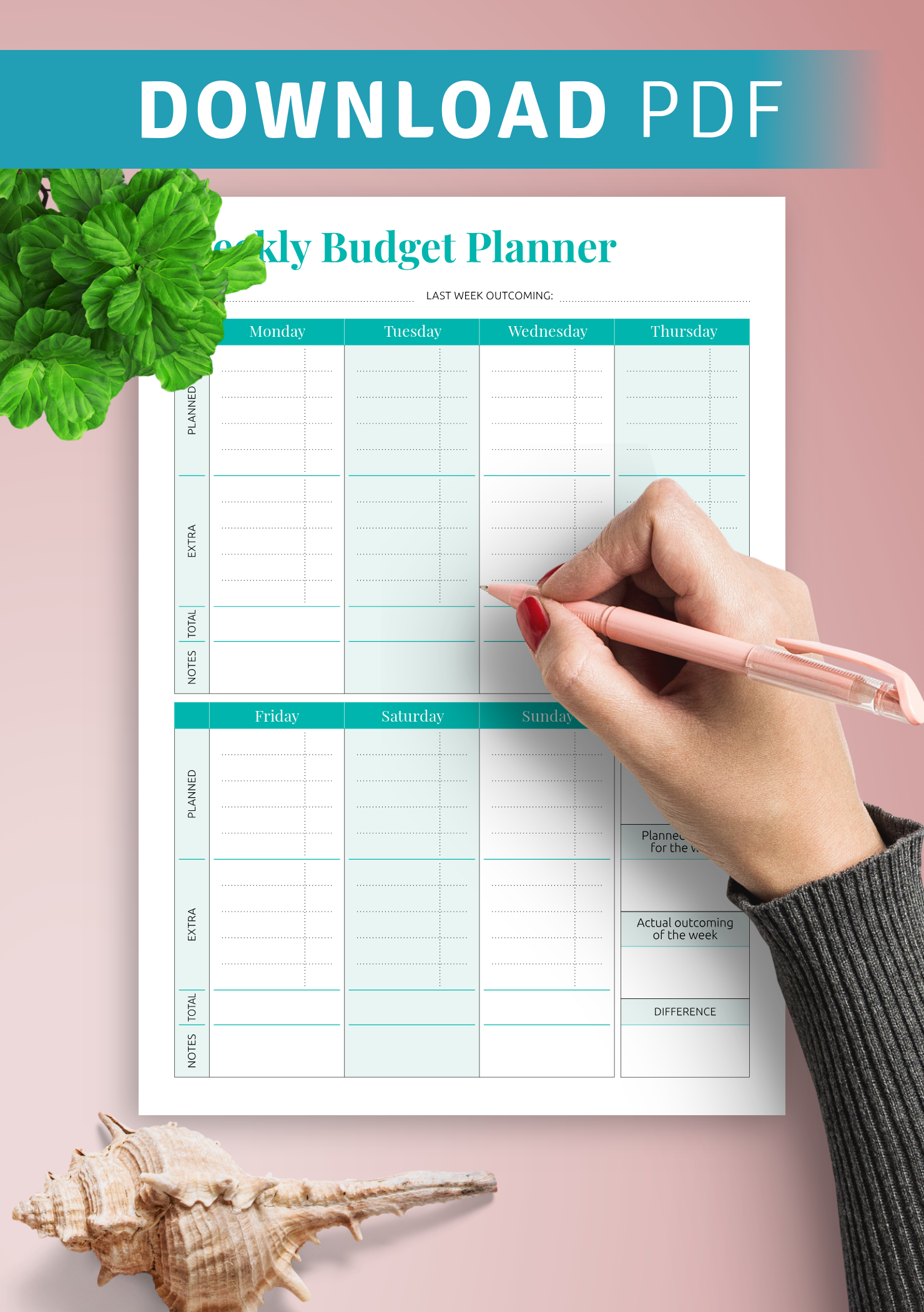 Download Simple Weekly Budget Template PDF Easy To Use