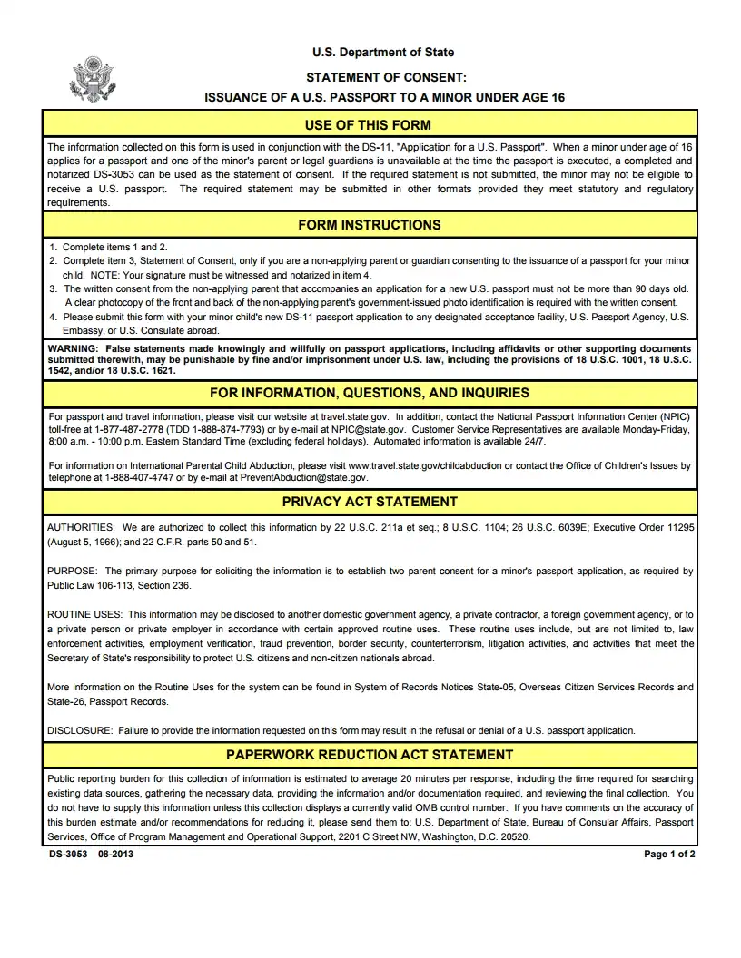 Ds 3053 Form Free Download Create Edit Fill Print PDF