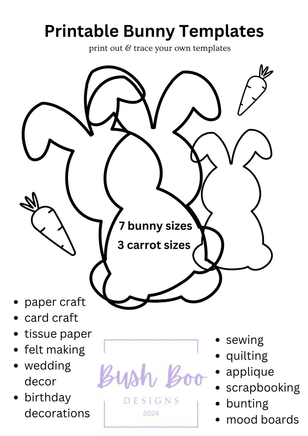 Easter Bunny Templates To Print Out 4 Page Bunny Template Paper 