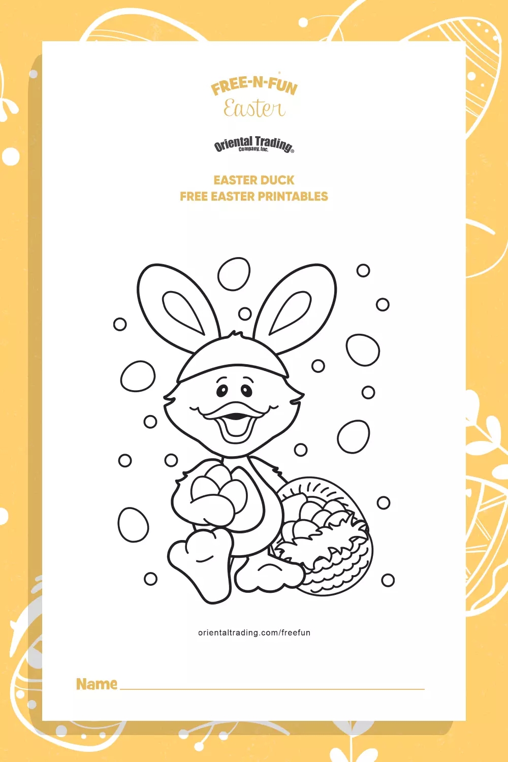 Easter Duck Free Easter Printable MasterBundles