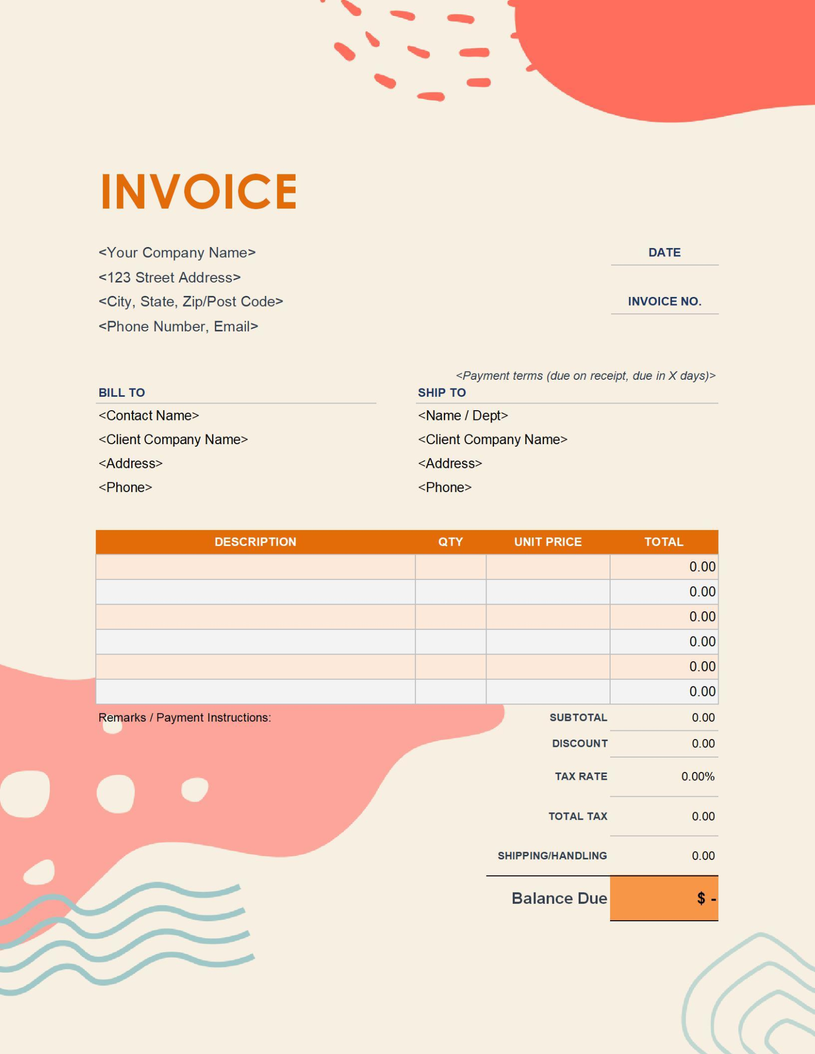 Editable Free Invoice Templates PDF WPS Office Blog