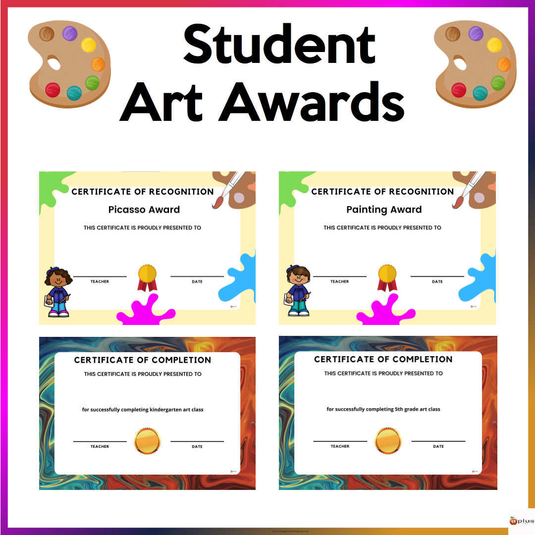 Free Printable Art Award Certificates