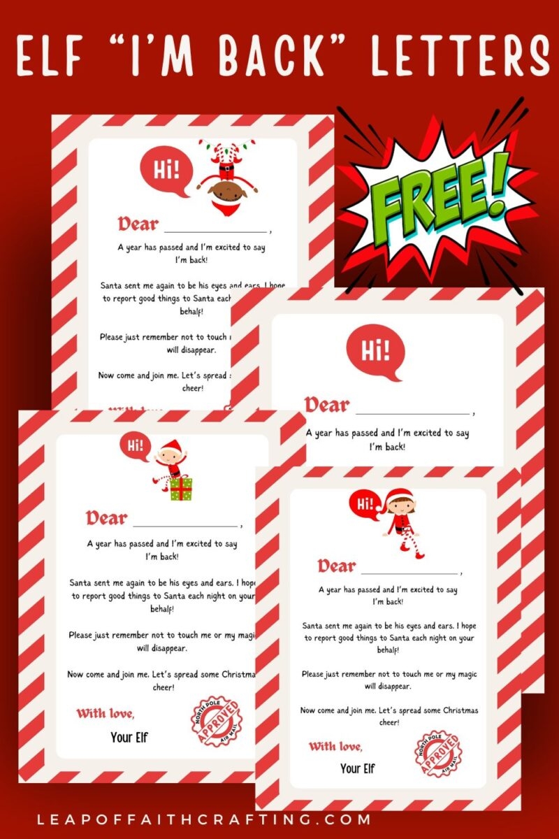 Free Elf On The Shelf Printables I'm Back