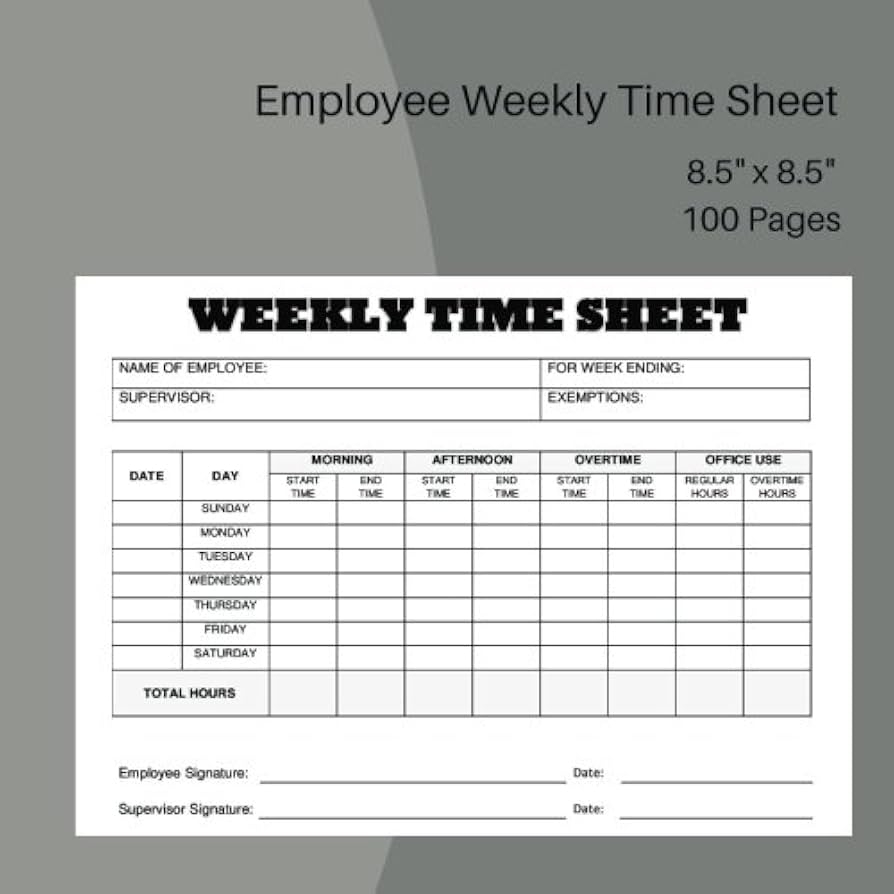 Free Printable Time Sheets Weekly