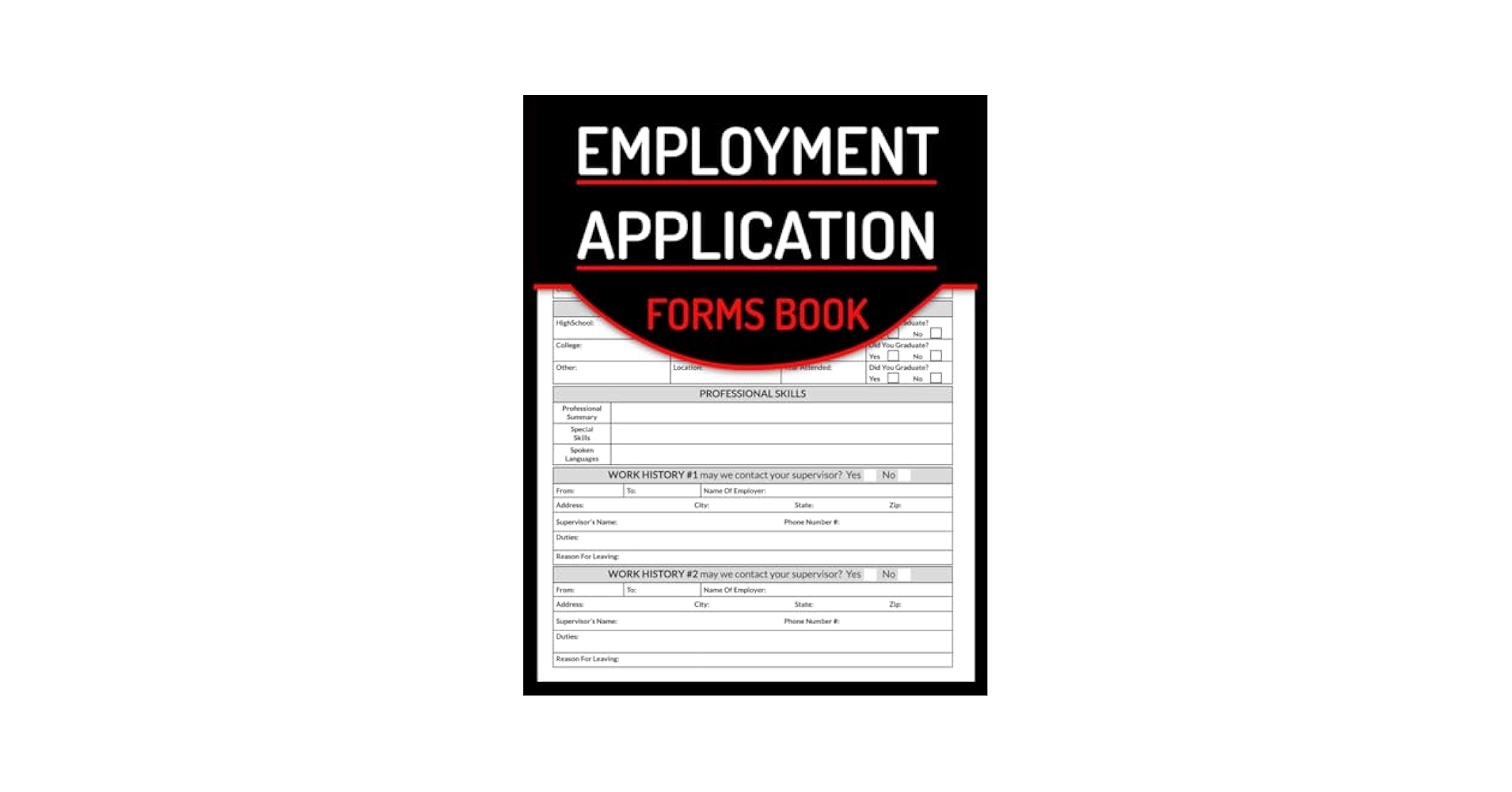 Employment Application Forms Book Employment Application Template Book Job Application Form Example Employment Form Book For Business Job Application Form Example Publishing Minijob Amazon de B cher